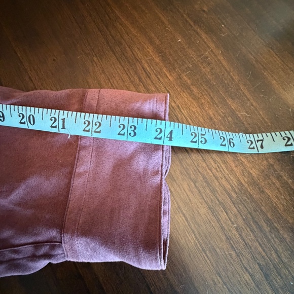 Croft & Barrow Burgundy Faux Suede Long Sleeve Button Down, Size Large - Picture 10 of 12